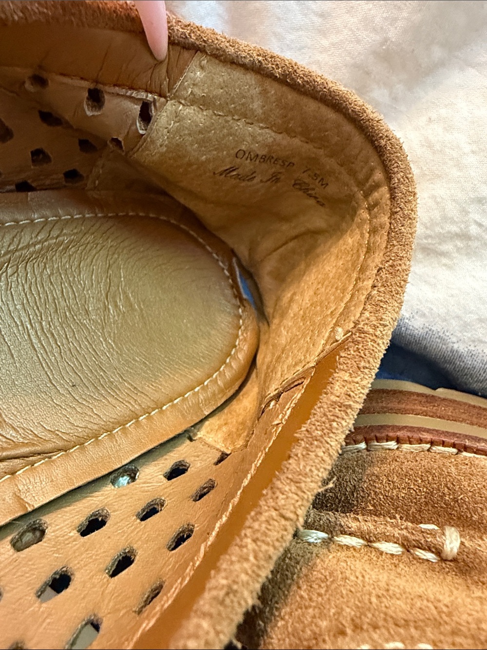 Suede Perforated Slip-On Loafers - Brown - Picture 8 of 9